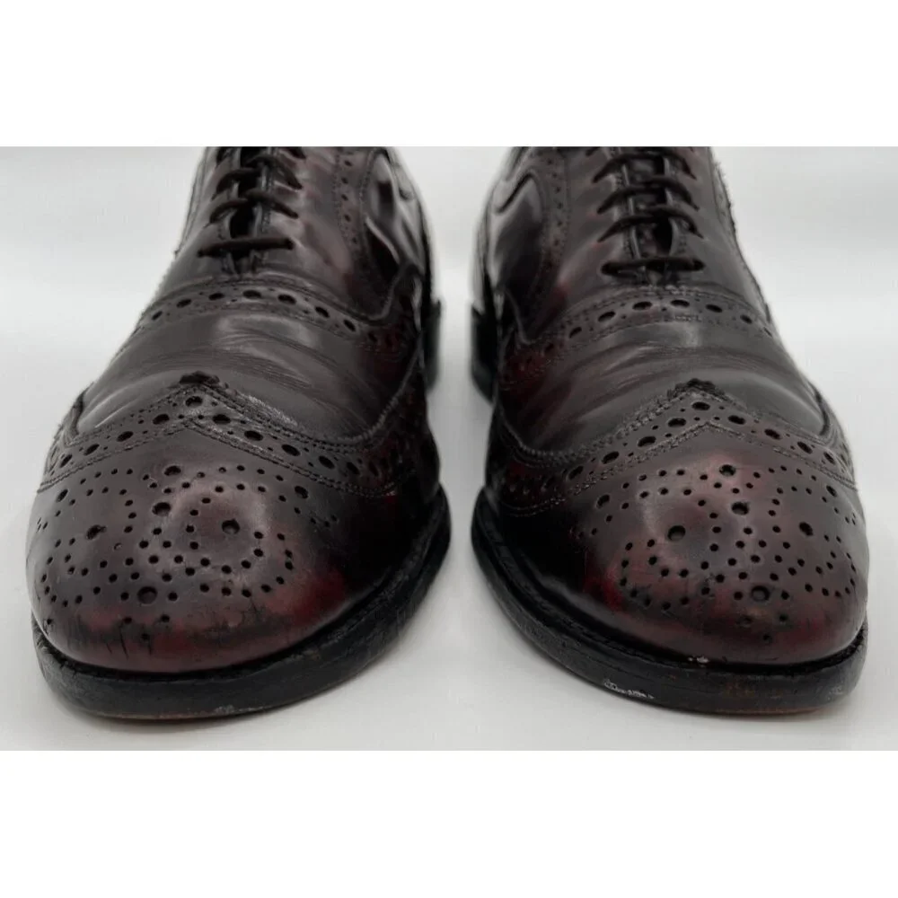 Allen Edmonds McAllister Burgundy Leather Brogue Oxford Dress Shoes Size 9D